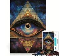 Puzzle da 1000 pezzi a forma di piramide con occhio onniveggente,gioco di logica e divertimento mentale,pezzi che si incastrano perfettamente,attività rilassante di gruppo al chiuso (38x52cm)
