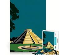 Puzzle da 1000 pezzi a forma di piramide di Chichen Itza,taglio preciso,divertente gioco di abilità mentale,gioco per il tempo libero,regalo festivo (50x75cm)