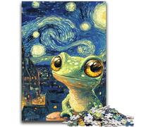Puzzle da 1000 pezzi a forma di rana per adolescenti, sfida difficile contro lo stress, migliora l'amore tra coppie (50x75cm)