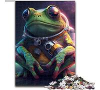 Puzzle da 1000 pezzi a forma di rana, spazio, astronauta, in cartone, perfetto per decorare casa e ufficio, feste, compleanni e regali di Natale 1000 pezzi(26x38cm)