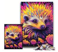 Puzzle da 1000 pezzi a forma di riccio colorato, in legno, per adulti, 50x75cm, regalo perfetto per la festa della mamma, compleanni e Natale.
