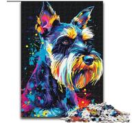 Puzzle da 1000 pezzi a forma di Schnauzer nano in legno, divertente attività da fare a casa, 50x75cm, gioco rompicapo per adolescenti, regalo perfetto per le feste