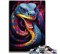 Puzzle da 1000 pezzi a forma di serpente colorato per adulti e adolescenti, sfida difficile e antistress, ideale come regalo per tutta la famiglia (50x75cm)