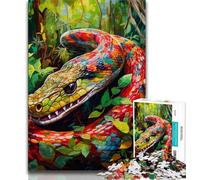 Puzzle da 1000 pezzi a forma di serpente colorato per adulti e ragazzi, giocattoli, giochi educativi, decorazioni murali antistress (38x26cm)