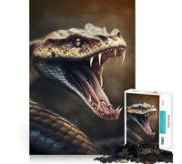 Puzzle da 1000 pezzi a forma di serpente nero,ritaglio preciso,attività di gioco intelligente,momento di gioco tranquillo,regalo di compleanno 38x26cm