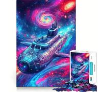 Puzzle da 1000 pezzi a forma di sottomarino spaziale per adulti, gioco intelligente per interni, taglio liscio, scegli il desiderio di Babbo Natale 38x52cm