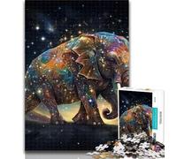 Puzzle da 1000 pezzi a forma di stella, elefante, animale, per adulti e adolescenti, 1000 pezzi, giocattoli, giochi educativi, antistress, migliora l'amore tra coppie, 50x75cm