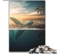 Puzzle da 1000 pezzi a forma di tartaruga per adulti, attività di unione familiare, regalo per la casa, gioco di ruolo per famiglie (dimensioni 26x38cm)