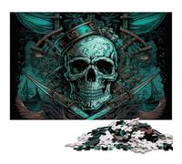 Puzzle da 1000 pezzi a forma di teschio, rompicapo impegnativo, attività per la famiglia, decorazione per la casa, regalo di Natale 26X38CM/10,23x14,96 pollici