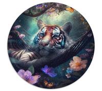 Puzzle da 1000 pezzi a forma di tigre, in cartone, per adolescenti e famiglie, perfetto come decorazione fai da te e come sfida per stimolare la mente (dimensioni 67,5x67,5 cm)