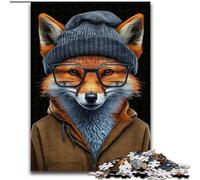 Puzzle da 1000 pezzi a forma di volpe colorata per adulti e adolescenti, antistress, per ammazzare il tempo durante le vacanze e migliorare l'amore tra coppie (26x38cm)