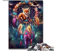 Puzzle da 1000 pezzi a forma di volpe e acchiappasogni, puzzle impegnativo per adolescenti, perfetto come decorazione per la casa o come regalo (dimensioni 26x38cm)