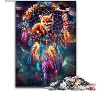 Puzzle da 1000 pezzi a forma di volpe e acchiappasogni, un rompicapo stimolante per adolescenti, perfetto come decorazione per la casa o come regalo (dimensioni 50x75cm)