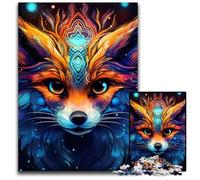 Puzzle da 1000 pezzi a forma di volpe, rompicapo impegnativo, attività per la famiglia, decorazione per la casa, regalo di Natale 26X38CM/10,23x14,96 pollici