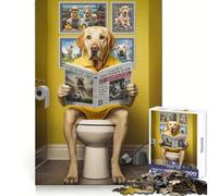 Puzzle da 1000 pezzi a forma di WC con Labrador giallo per adulti, esercizio mentale, momento di relax, taglio di precisione, regalo di Natale ideale (38x26cm)