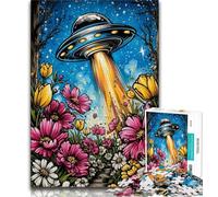 Puzzle da 1000 pezzi a tema alieno UFO per adolescenti, regalo per antistress, sfida difficile, migliora l'amore tra coppie (75x50cm)