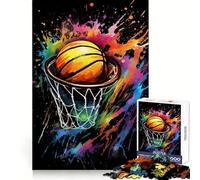 Puzzle da 1000 pezzi a tema basket, colorato, per adulti, stimolante per la mente, rilassante, ideale per i momenti di svago, perfetto come regalo di Natale (50x75cm)