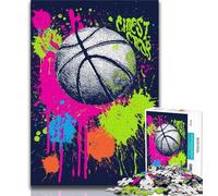 Puzzle da 1000 pezzi a tema basket con acquerello per adulti e adolescenti, sfida difficile e antistress, ideale come regalo per tutta la famiglia (38x26cm)