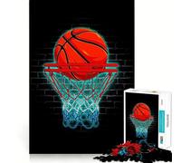Puzzle da 1000 pezzi a tema basket,neon,sport,giunture precise,gioco di logica,gioco rilassante,regalo di Natale (38x26cm)