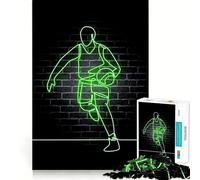 Puzzle da 1000 pezzi a tema basket,neon,sport,taglio preciso,arte creativa,gioco per la mente,facile da giocare,decorazione natalizia (50x75cm)
