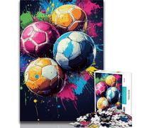 Puzzle da 1000 pezzi a tema calcio con acquerello per adolescenti, gioco per famiglie, antistress, sfida difficile, ottimi regali e giocattoli (38x26cm)