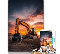 Puzzle da 1000 pezzi a tema camion escavatore per adolescenti, aiuta il cervello ad allenarsi, giocattoli avvincenti per coltivare la pazienza, adatti alle coppie (38x26cm)