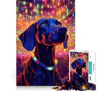 Puzzle da 1000 pezzi a tema "Cane in Vita Notturna" per adulti, gioco cognitivo per rafforzare il legame familiare, assemblaggio di modelli, oggetto ideale per i desideri di Babbo Natale (50x75cm)