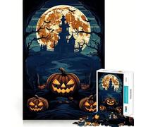 Puzzle da 1000 pezzi a tema casa spettrale di Halloween per adolescenti, gioco di logica e abilità, taglio preciso, sorpresa di Natale 38x52cm