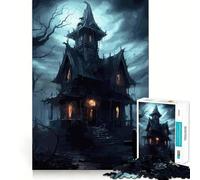 Puzzle da 1000 pezzi a tema casa stregata per adulti, ideale per stimolare la mente e alleviare lo stress Bordo preciso Decorazione da parete (38x26cm)