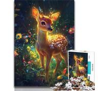 Puzzle da 1000 pezzi a tema cervo nella giungla, per adolescenti, regali, giochi educativi, decorazioni da parete, regali unici per compleanno e Natale, 38x26cm