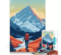 Puzzle da 1000 pezzi a tema escursionismo in montagna in stile retrò per adolescenti, ideale per rafforzare la memoria e il legame familiare, con bordi precisi e un regalo pensato con cura (38x26cm)