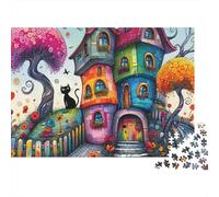 Puzzle da 1000 pezzi a tema fiaba, casa delle fiabe colorata, gioco educativo per adulti, decorazione per la casa, ideale per compleanni, 38x26 cm.