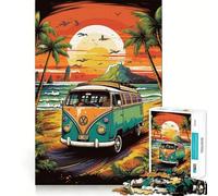 Puzzle da 1000 pezzi a tema furgoncino VW retrò per viaggi in spiaggia, ideale per adolescenti Giocattolo logico e divertente, con taglio liscio e design accattivante (50x75cm)