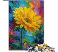 Puzzle da 1000 pezzi a tema girasole, per adulti, rompicapo impegnativo per adolescenti, perfetto come decorazione per la casa o come regalo (dimensioni 26x38cm)