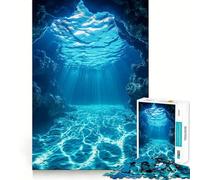 Puzzle da 1000 pezzi a tema grotta sottomarina,ideale per stimolare la concentrazione,con taglio laser per un incastro perfetto e un'attività divertente da fare insieme (38x26cm)