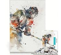 Puzzle da 1000 pezzi a tema hockey su ghiaccio gioco educativo stimolante da completare compleanno e Natale 38x52cm