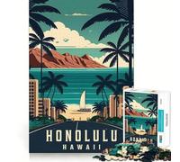 Puzzle da 1000 pezzi a tema Honolulu,Hawaii,con soggetto viaggi,precisione,gioco di squadra,attività per la mente,divertimento,tempo libero,regalo di compleanno,arte (50x75cm)