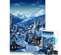 Puzzle da 1000 pezzi a tema invernale nordico,pixel art,ideale per decorazioni e giochi cognitivi,regalo perfetto per il compleanno (50x75cm)