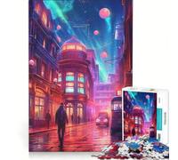 Puzzle da 1000 pezzi a tema London Retro Synthwave gioco educativo decorazione perfetta compleanno e Natale 38x52cm