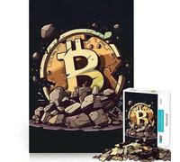 Puzzle da 1000 pezzi a tema mining di Bitcoin,con bordi ben definiti,decorazione creativa,gioco di abilità,divertimento facile,regalo di Natale (50x75cm)