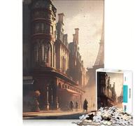 Puzzle da 1000 pezzi a tema Parigi Steampunk gioco rompicapo attività per tutta la famiglia con poster e foglio di curiosità abbinati 38x52cm