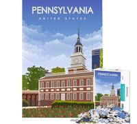 Puzzle da 1000 pezzi a tema Pennsylvania ideale per viaggi arte rilassante stimolante per la mente e l'intelligenza un giocattolo avvincente un regalo perfetto Corsa di velocità manuale (38x52cm)