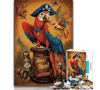 Puzzle da 1000 pezzi a tema pirati e pappagalli per adolescenti, difficile da completare ma divertente e umoristico, regalo di compleanno, regali, decorazione da parete 50x75cm