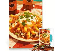 Puzzle da 1000 pezzi a tema Poutine con bottiglie di sciroppo d'acero canadese,gioco a incastro,attività stimolante per la mente,gioco rilassante,divertente,regalo di compleanno,hobby (38x52cm)
