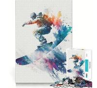 Puzzle da 1000 pezzi a tema snowboard per adulti, gioco rilassante e stimolante, con bordi precisi, regalo perfetto 50x75cm