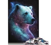 Puzzle da 1000 pezzi a tema spaziale, galassia, orso polare, difficoltà: adulti, rafforzare le relazioni tra i membri della famiglia. 1000 pezzi (75 x 50 cm)