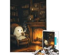 Puzzle da 1000 pezzi a tema "Spettri durante l'ora del tè" sfida di intelligenza giocattolo avvincente giochi per famiglie adatto alle coppie opera d'arte regalo (dimensioni 50x75cm)