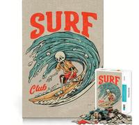 Puzzle da 1000 pezzi a tema surf alle Hawaii, stile retrò, con bordi sottili, gioco di abilità e relax, regalo di Natale (38x52cm)