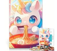 Puzzle da 1000 pezzi a tema unicorno e ramen,una vera e propria sfida per la mente,con taglio di alta precisione e un divertente passatempo per ingannare l'attesa (38x26cm)
