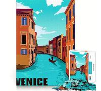 Puzzle da 1000 pezzi a tema Venezia,Italia,con grafica e tema viaggio Gioco interattivo per stimolare la mente e incastrare i pezzi Sfida cerebrale interattiva per la casa (38x52cm)